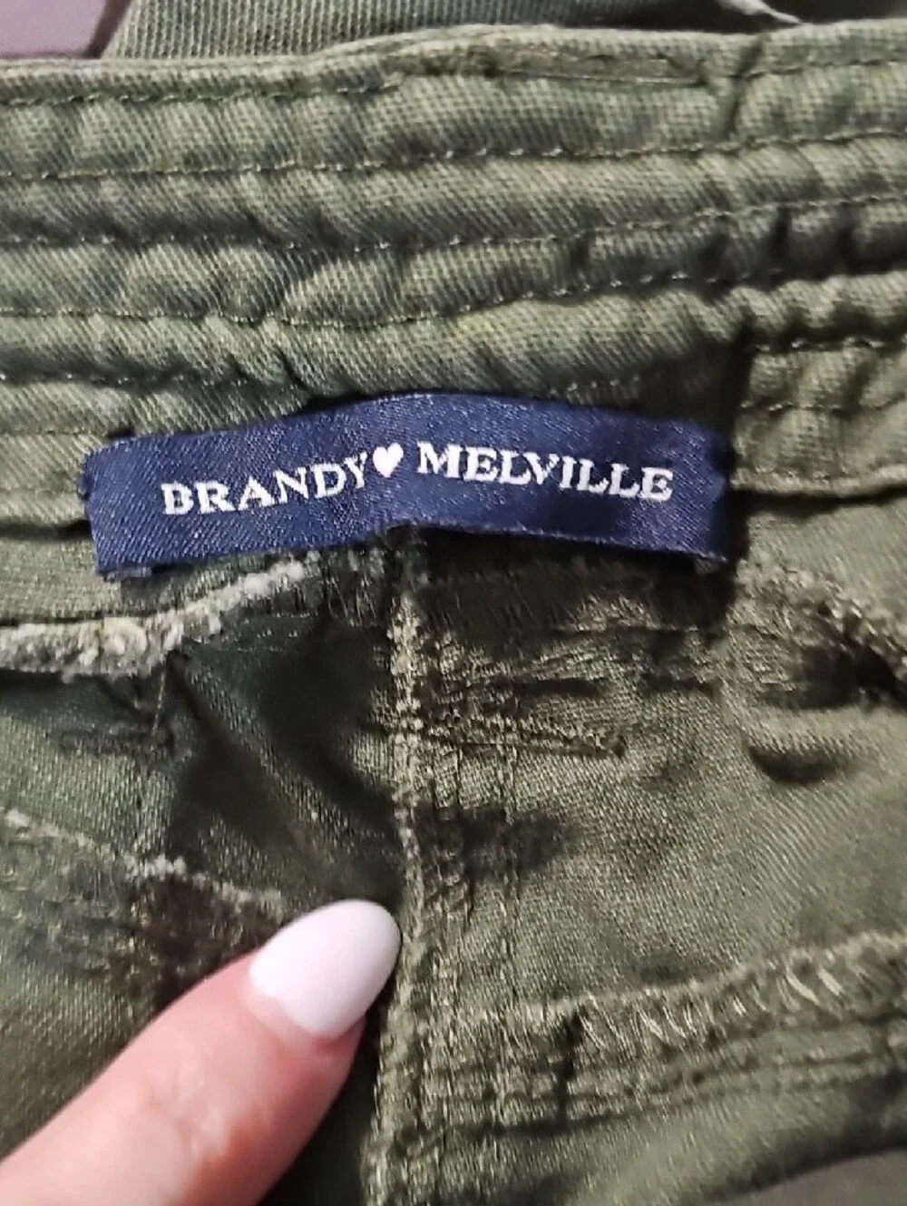 Brandy Melville Olive Green Cargo Pants with Flap Pockets